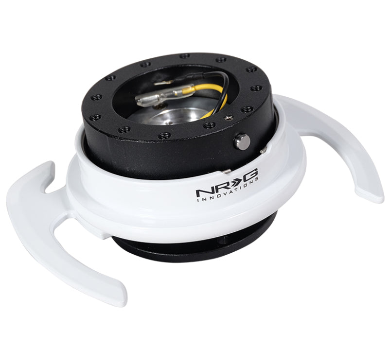 NRG Quick Release Kit Gen 4.0 - Black Body/ White Ring w/ Handles