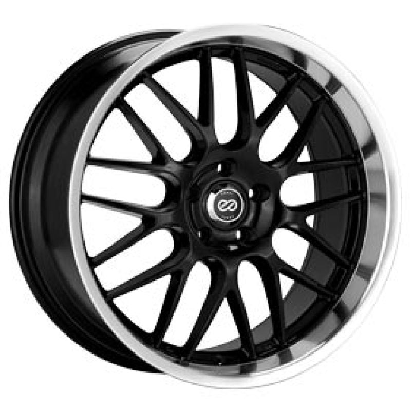 Enkei Lusso 18x7.5 42mm Offset 5x100 Bolt Pattern 72.6 Bore Black w/ Machined Lip Wheel