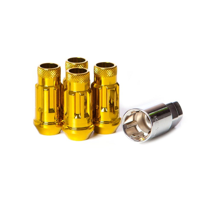 Wheel Mate Muteki SR48 Open End Locking Lug Nut Set of 4 - Gold Chrome 12x1.25 48mm