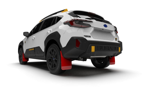 Rally Armor Red UR Mud Flap W/White Logo - - 2024 Subaru Crosstrek (Wilderness Only)