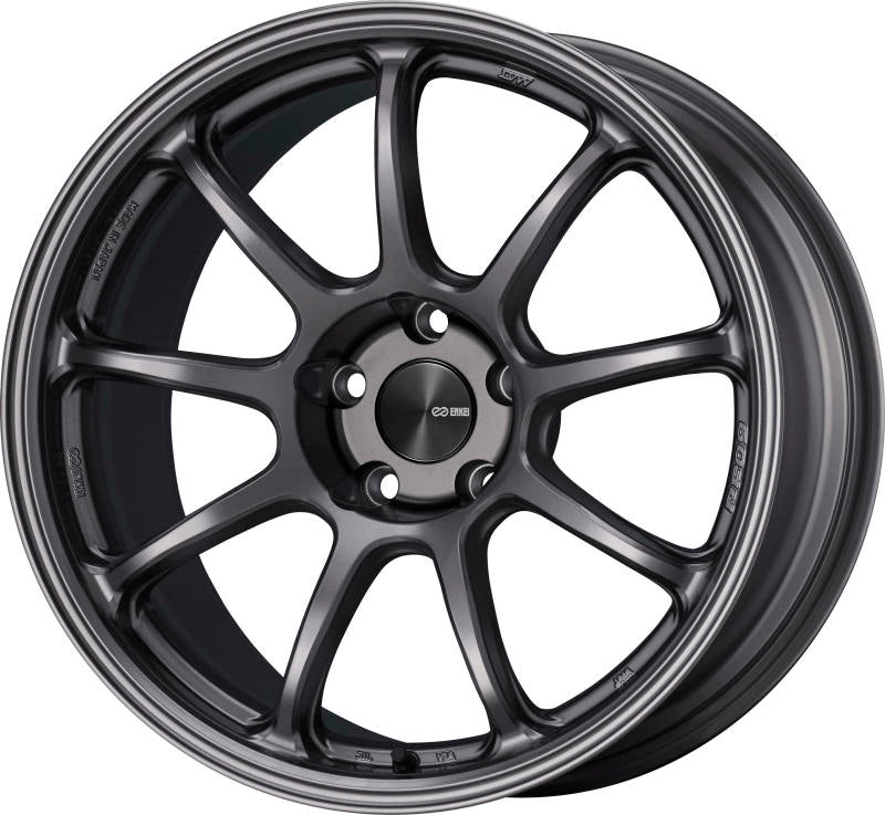 ★超美品　軽カー用　ENKEI　PF09ホイルと165/55R15　セット ★ Enkei PF09 18x9.5 5x114.3 40mm Offset 75mm Bore Dark Silver Wheel