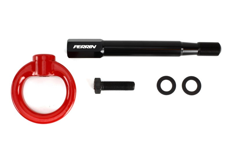 PERRIN REAR TOW HOOK KIT - RED - 2008-2014 WRX SEDAN, 2011-2014 STI SEDAN, 2020-2024 OUTBACK