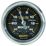 Autometer Carbon Fiber 52mm 20 PSI Mechanical Boost Gauge