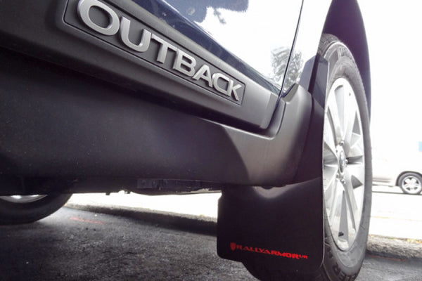 Rally Armor 2015-2019 Subaru Outback UR Black Mud Flap w/ Red Logo