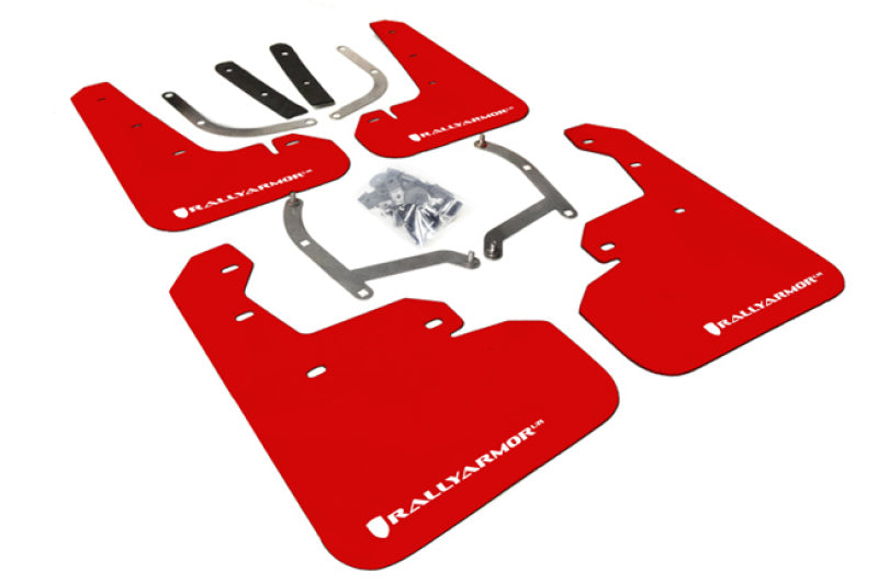 Rally Armor Subaru Impreza UR Red Mud Flap w/ White Logo - 2017-2023 4D/5D