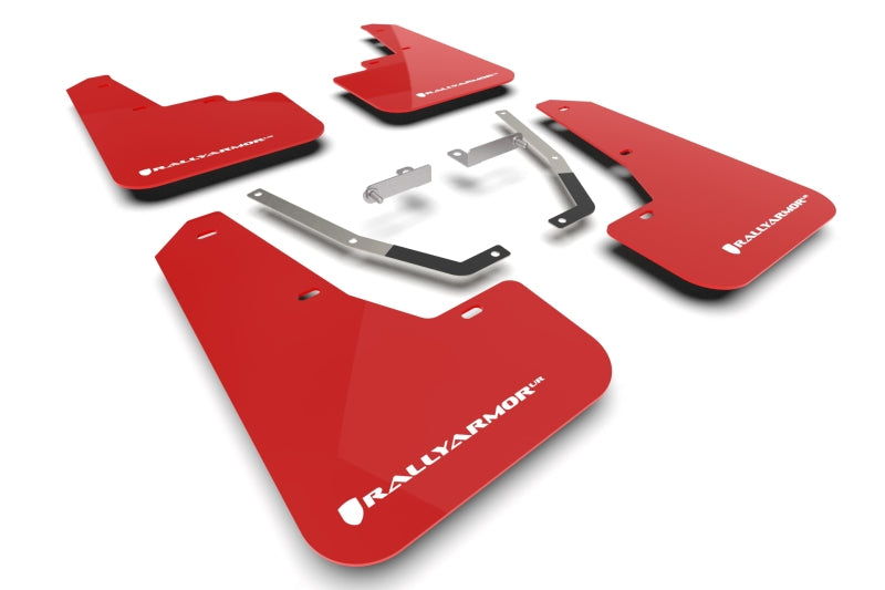 Rally Armor Red UR Mud Flap White Logo - 2024+ Subaru Crosstrek