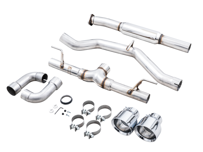 AWE Tuning Track Exhaust System - Chrome silver tips - 2013-2021 BRZ, 2022+ BRZ