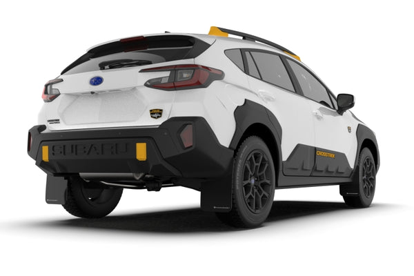 Rally Armor Black UR Mud Flap W/White Logo - 2024 Subaru Crosstrek (Wilderness Only)