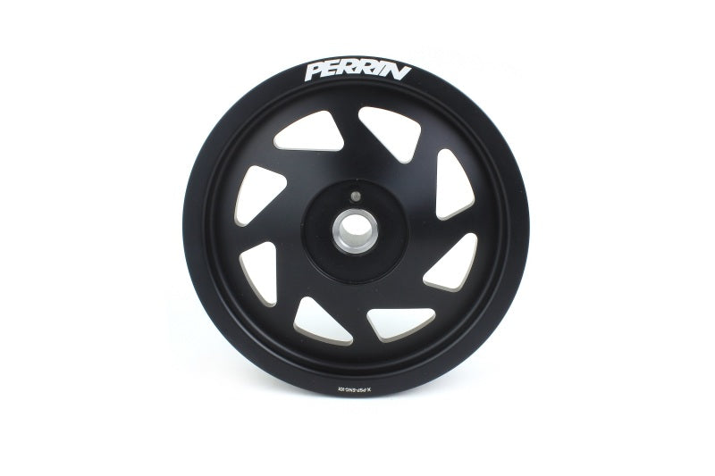 Perrin Lightweight Crank Pulley - Black - 2022+ WRX, 2022+ BRZ, 2018-2024 Crosstrek, 2019-2024 Ascent, 2019-2026 Forester, 2020-2025 Outback, 2020-2025 Legacy, 2017-2026 IMPREZA
