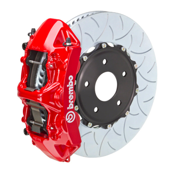 Brembo Front GT Big Brake kit 6 Piston 2pc Rotor Slotted - Red - 04-21 STI