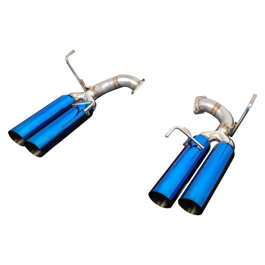 REMARK AXLE BACK EXHAUST - FULL BLUE BURNT SINGLE WALL TIPS - BOSO EDITION - 2015-2021 WRX, 2015-2021 STI