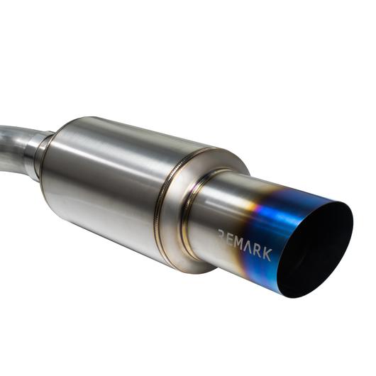 REMARK R1-SPEC CATBACK SINGLE EXIT EXHAUST SYSTEM - TITANIUM MUFFLER - 2015-2021 WRX, 2015-2021 STI