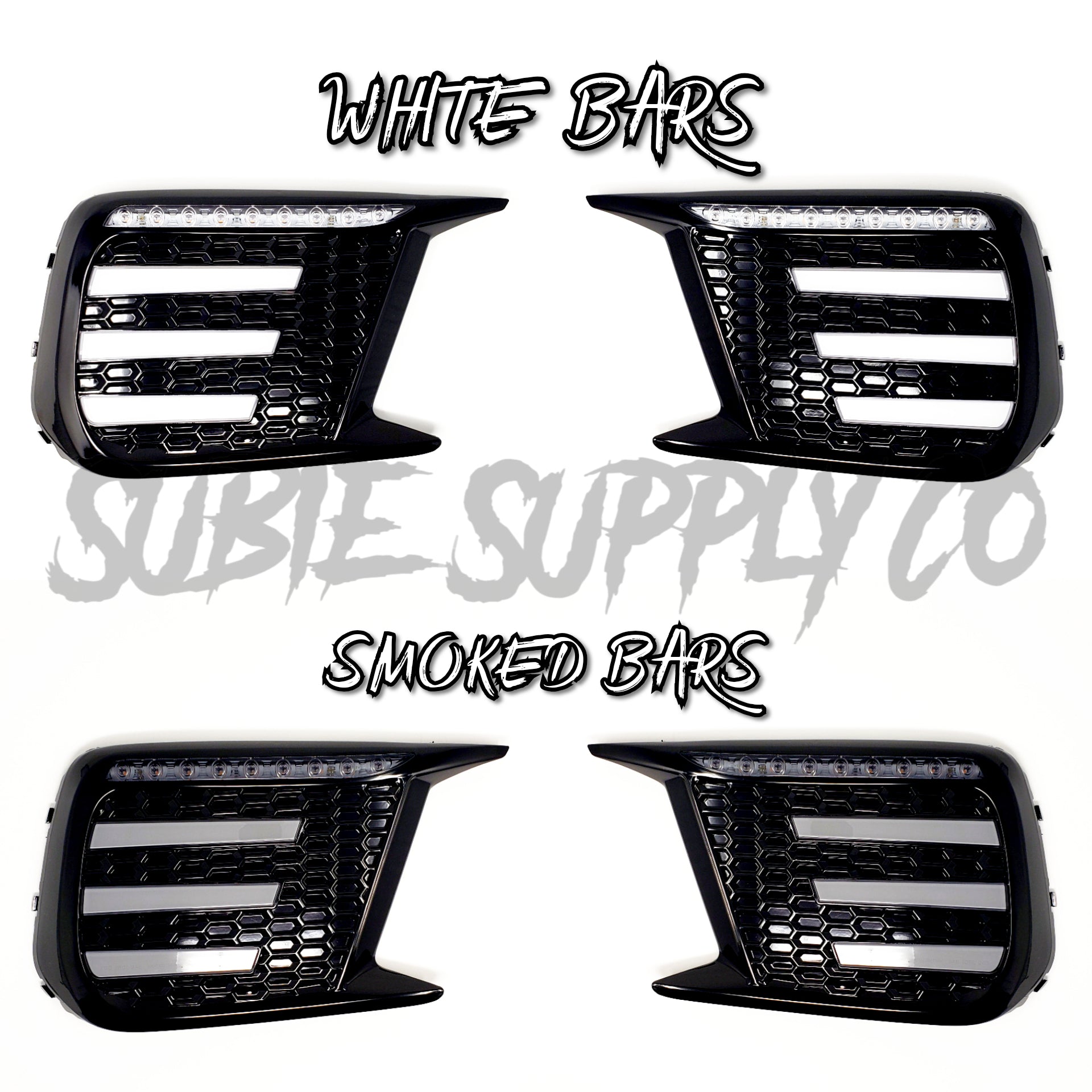 OLM Smoked Tri Bar Fog Light Bezel Subaru WRX / STI 2018 - 2021