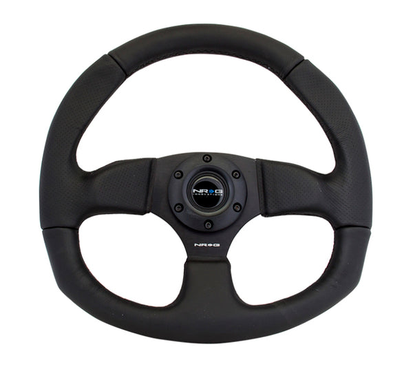 NRG Reinforced Steering Wheel (320mm Horizontal / 330mm Vertical) Leather w/Black Stitching