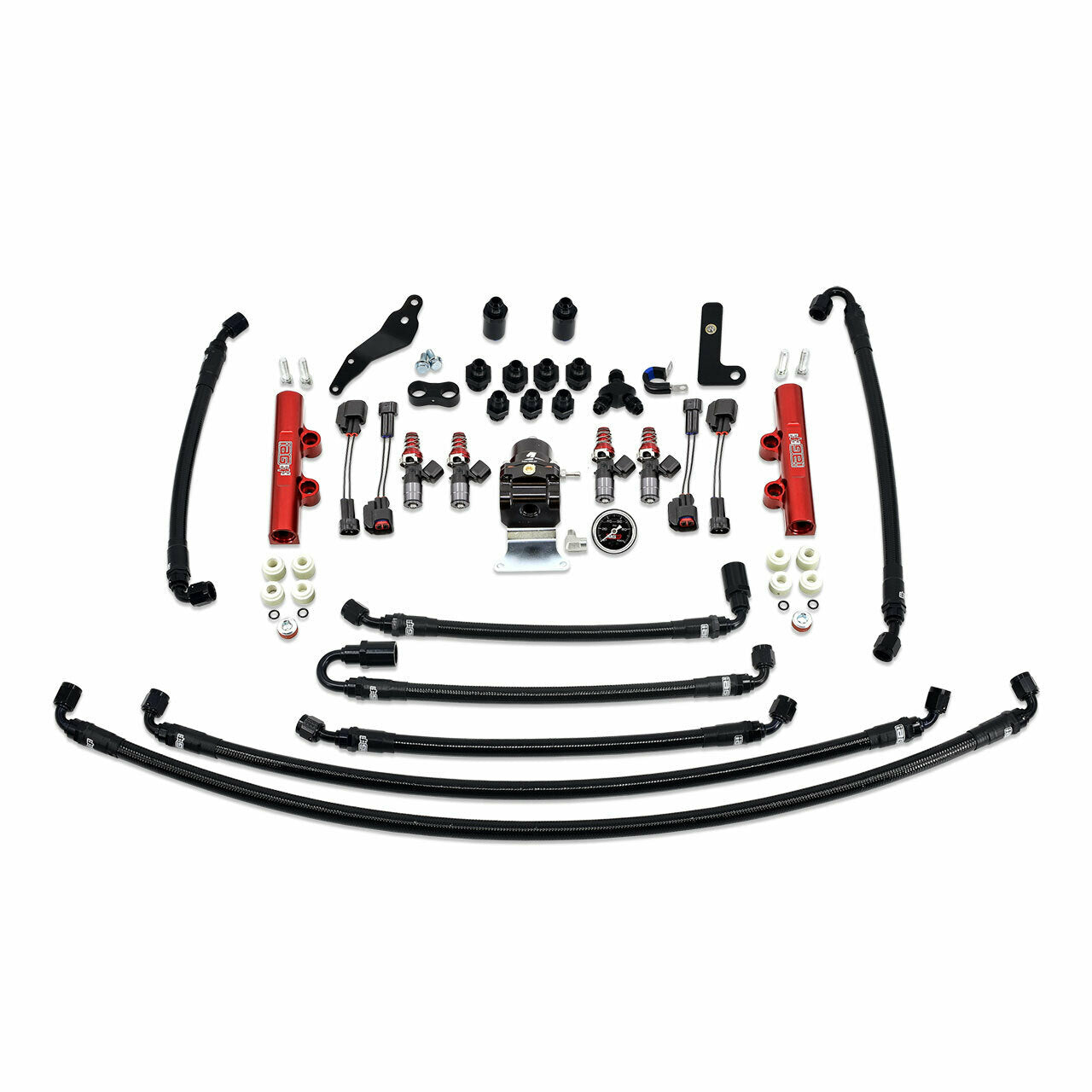 IAG PTFE Flex Fuel System Kit w/ ID Injectors, Aeromotive FPR, IAG Fuel Rails - 08-14 WRX, 08-21 STI