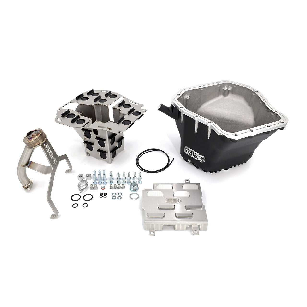 IAG EJ Competition Series Oil Pan Package (Black Pan / Pickup / Comp Baffle / Windage Tray) - 2002-2014 WRX, 2004-2021 STI, 2005-2009 Legacy GT, 2004-2013 Forester XT