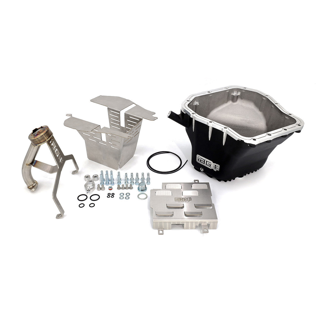 IAG EJ Street Series Oil Pan Package (Black Pan / Pickup / Street Baffle / Windage Tray) - 2002-2014 WRX, 2004-2021 STI, 2005-2009 Legacy GT, 2004-2013 Forester XT
