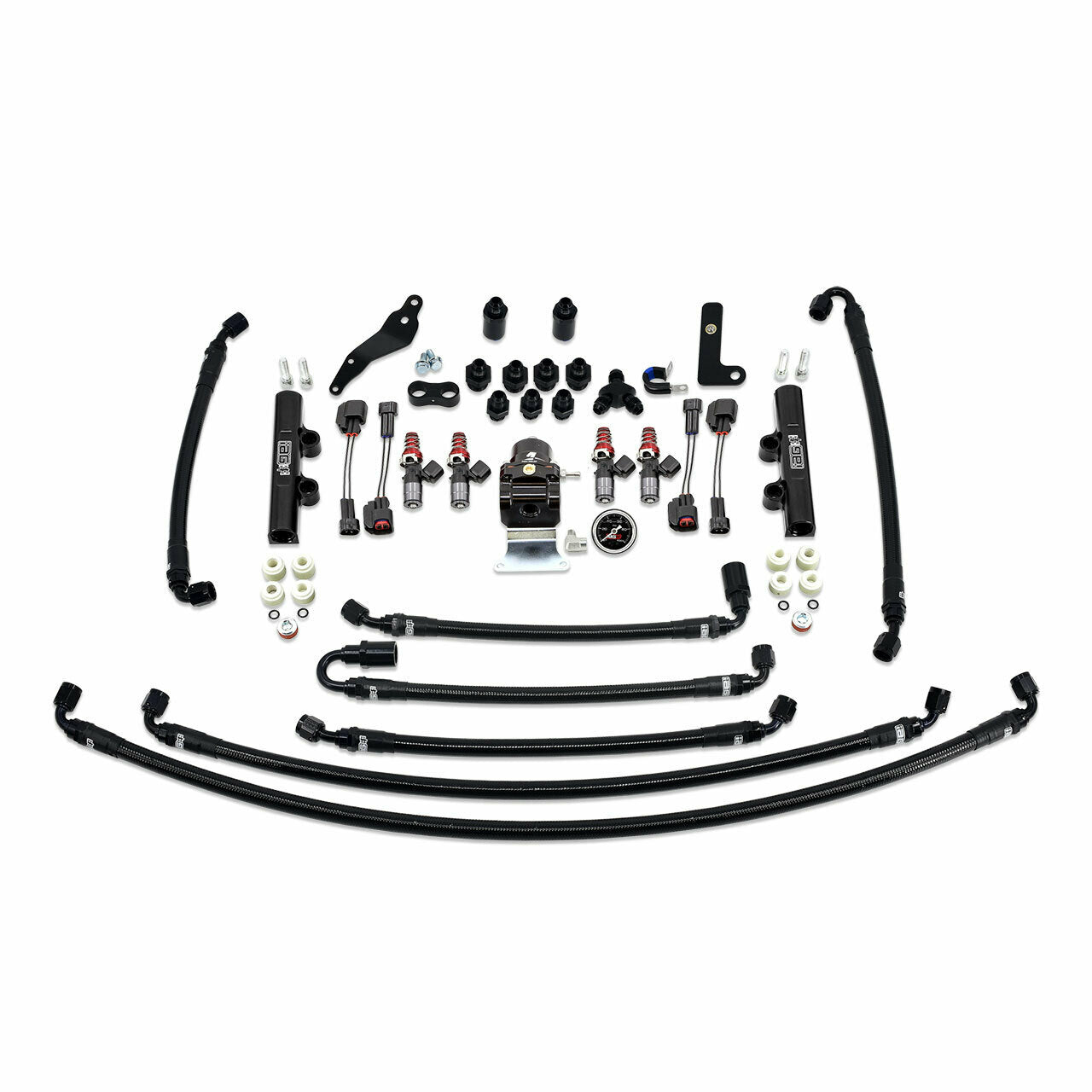 IAG PTFE Flex Fuel System Kit w/ ID Injectors, Aeromotive FPR, IAG Fuel Rails - 08-14 WRX, 08-21 STI