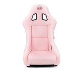 NRG FRP Bucket Seat Prisma Edition w/ Pearlized Back and Pink Alcantara (Medium)