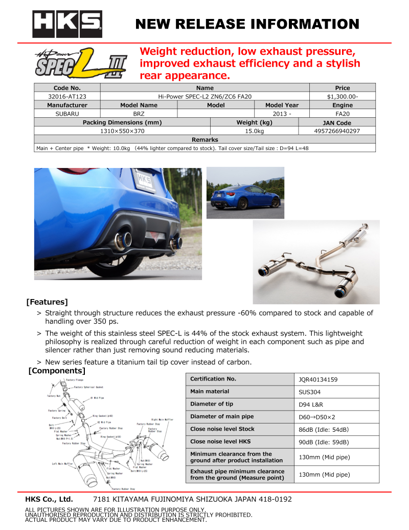 HKS ハイパワースペックL 86 BRZ 通販超安い www.bit-edu.hu