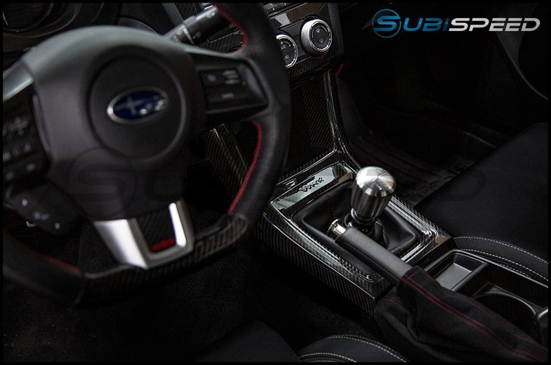 OLM LE Dry Carbon Fiber MT Shifter Console Cover - 2015-2021 WRX