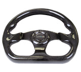 NRG Carbon Fiber Steering Wheel 320mm Flat Bottom Shiny Black Universal