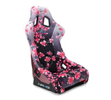 NRG FRP Bucket Seat PRISMA Japanese Cherry Blossom Edition W/ Pink Pearlized Back - Medium