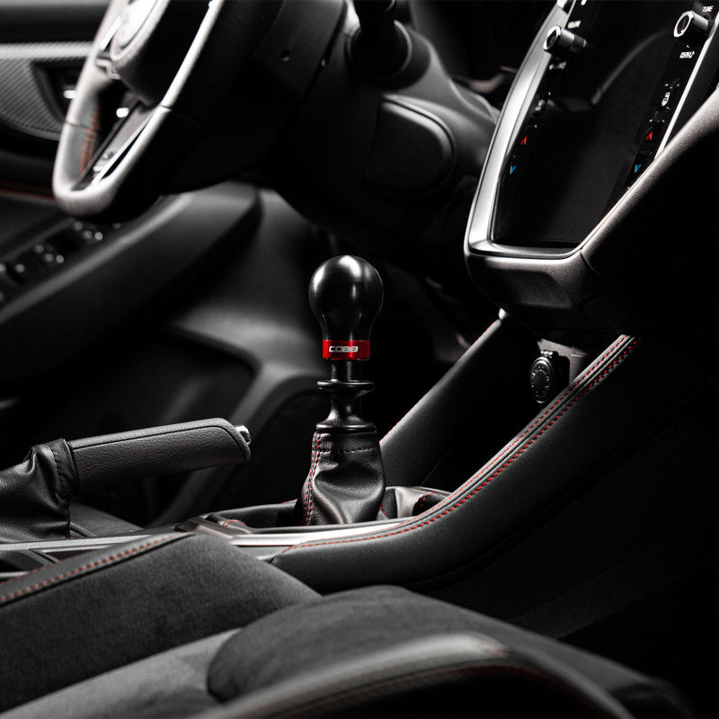 COBB Weighted Shift Knob - Black (Incl. Both Red + Blk Collars) - 6 speed models