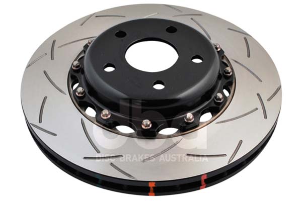 DBA 5000 Series Slotted 2 Piece Front Rotor w/ Black Hat - 02-14 WRX, 13-21 BRZ, 03-08 FORESTER