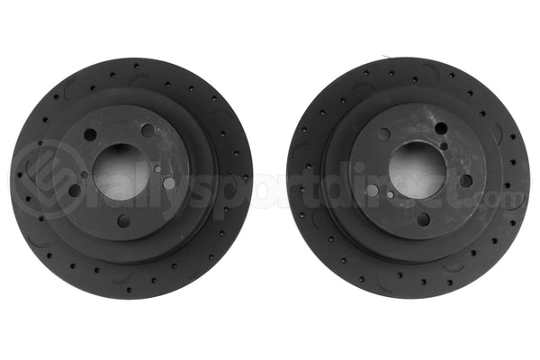 Hawk Talon Cross Drilled and Slotted Rear Rotor Pair - 02-05 WRX, 04-08 FXT