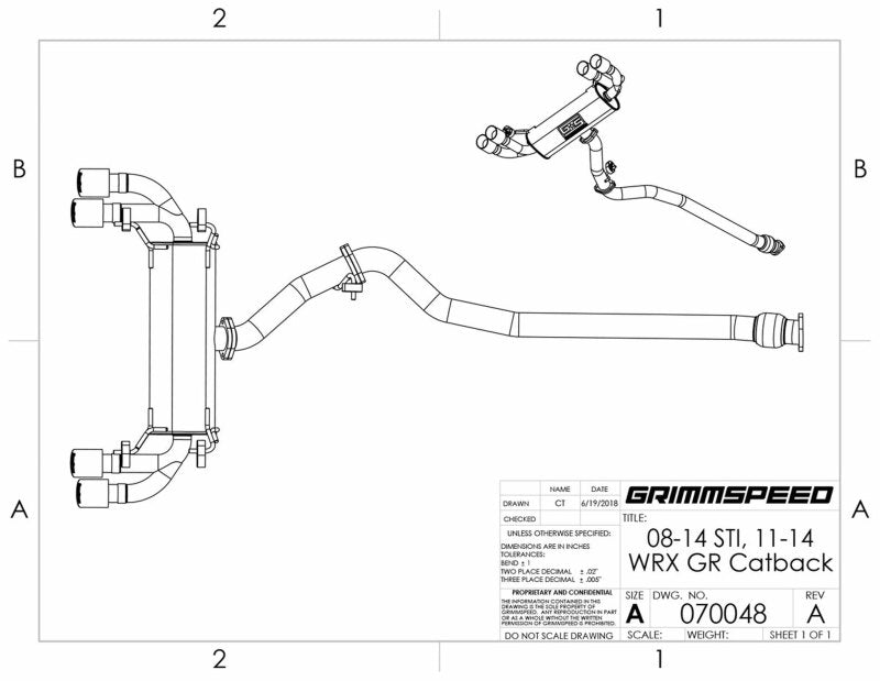 GrimmSpeed Catback Exhaust System - Resonated - 11-14 WRX/ 08-14 STI HATCHBACK