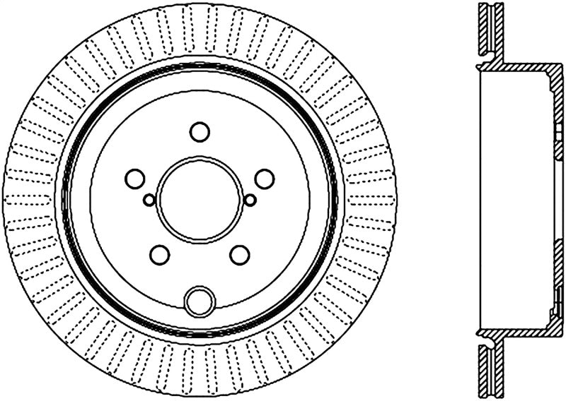 StopTech Power-Slot Slotted Rear Right Rotor - 2010-2013 Legacy, 2013-2023 BRZ