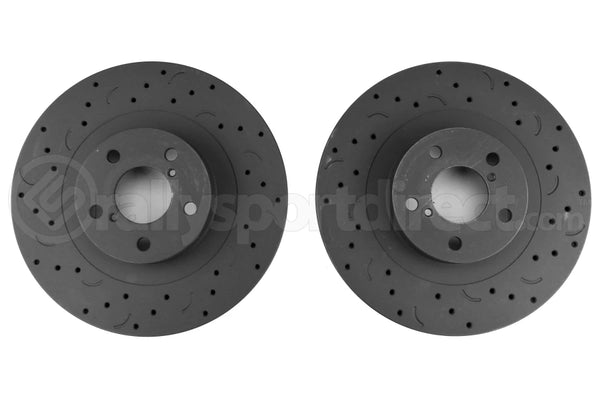 Hawk Talon Cross Drilled and Slotted Front Rotor Pair - 02-07 WRX, 04-08 FXT