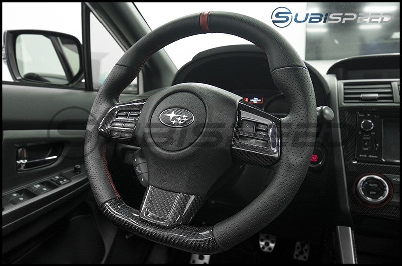 OLM S-LINE CARBON FIBER STEERING WHEEL COVERS - 2015 WRX, 2015 STI