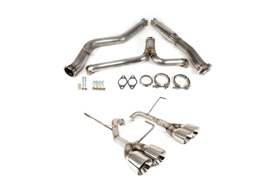 Nameless Performance Catback Exhaust - Muffler Delete - 3" Double Wall Tips - 2019-2021 Subaru STi