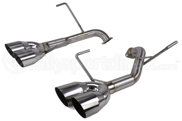 Nameless Performance Quad Exit Muffler Delete, Polished 4" Staggered Single Wall Slash Cut Tips - 2022+ WRX