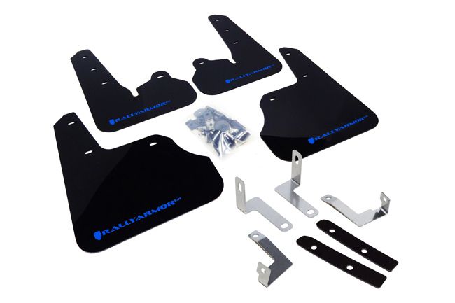 RALLY ARMOR UR MUDFLAPS - BLACK/BLUE LOGO - 12-16 IMPREZA SEDAN/HATCH