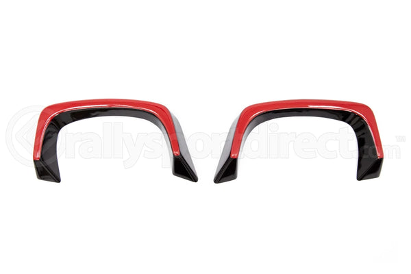 OLM WRX Gloss Black Exhaust Finishers w/ Red Line - WRX / STI 2015-2021