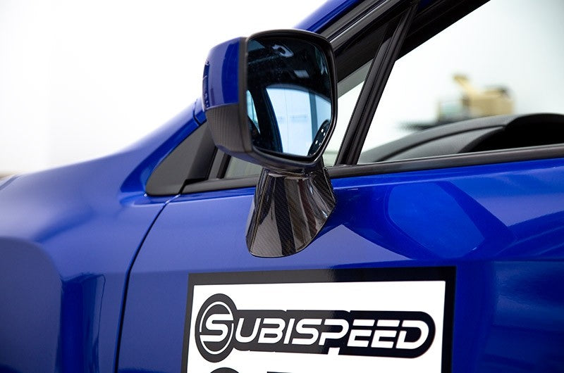 OLM LE DRY CARBON FIBER LOWER MIRROR MOUNT COVER - 2015-2021 WRX, 2015-2021 STI, 2015-2017 Crosstrek, 2015-2016 Impreza
