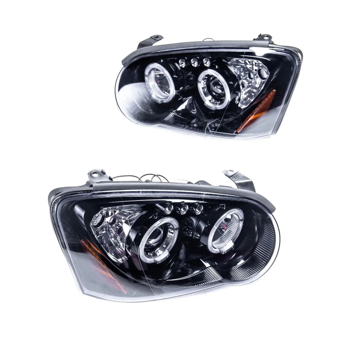Spec-D Halo Style Projector Headlights w/ Gloss Black Base and Clear Lense - 2004-2005 WRX, 2004-2005 STI w/ OEM Halogen Lights