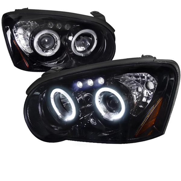 Spec-D Halo Style Projector Headlights w/ Gloss Black Base and Smoke Lense - 2004-2005 WRX, 2004-2005 STI w/ OEM Halogen Lights