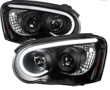 Spec-D LED Bar Style Projector Headlights w/ Matte Black Base and Clear Lense - 2004-2005 WRX, 2004-2005 STI w/ OEM Halogen Lights