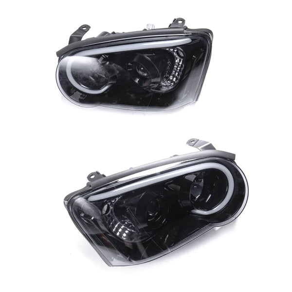 Spec-D LED Bar Style Projector Headlights w/ Matte Black Base and Clear Lense - 2004-2005 WRX, 2004-2005 STI w/ OEM Halogen Lights