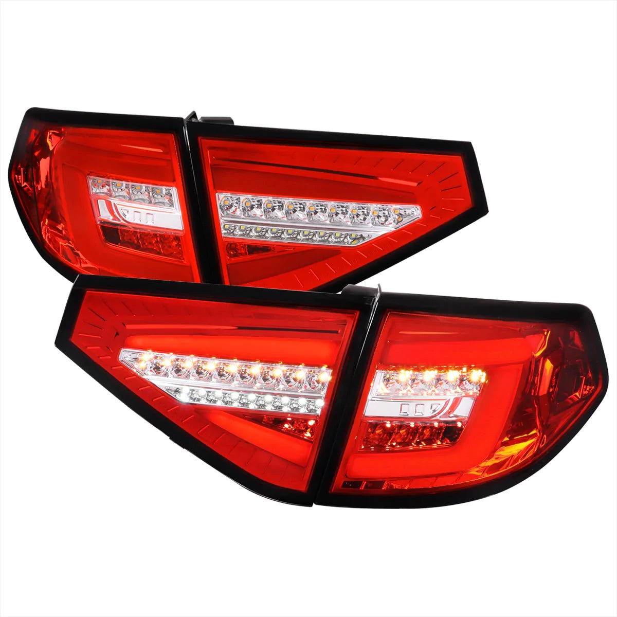 Spec-D Optic Style Sequential LED Tail Lights - 2008-2014 WRX Hatchback, 2008-2014 STI Hatchback, 08-11 IMPREZA HATCHBACK