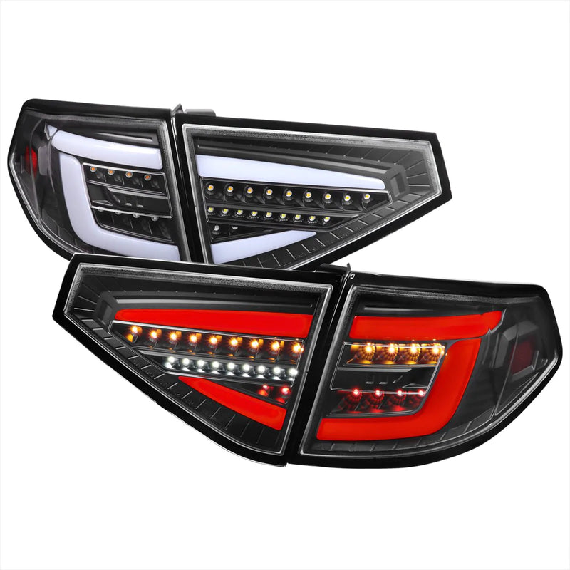 Spec-D Optic Style Sequential LED Tail Lights - 2008-2014 WRX Hatchback, 2008-2014 STI Hatchback, 08-11 IMPREZA HATCHBACK