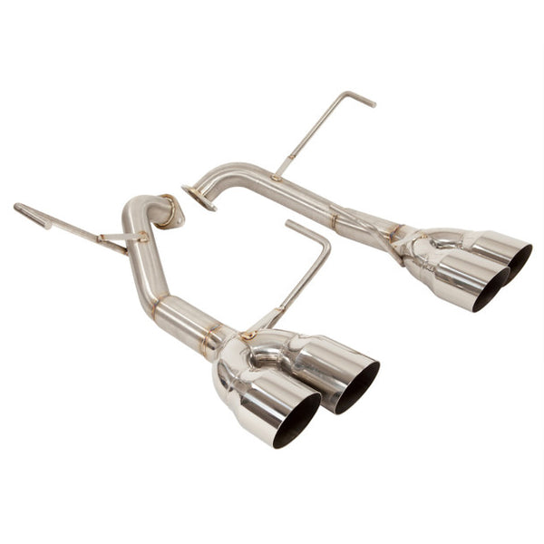 Nameless Performance Quad Exit Muffler Delete, Polished 3.5" Staggered Single Wall Slash Cut Tips - 2022+ WRX