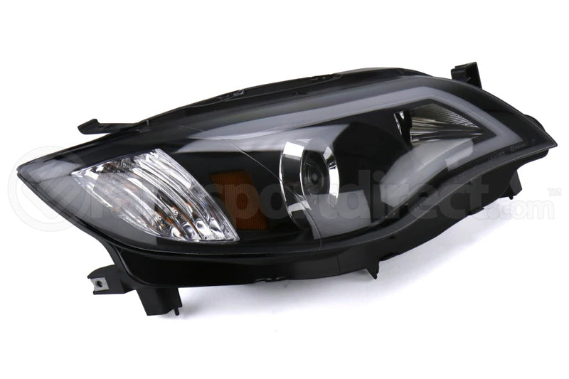 Spec-D Black Housing Projector Headlights With LED Day Time Running Light Strip - WRX/STI 2008-2014